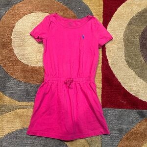 Polo Ralph Lauren Cotton Jersey Tee Dress Pink Blue Toddler Size 3/3T